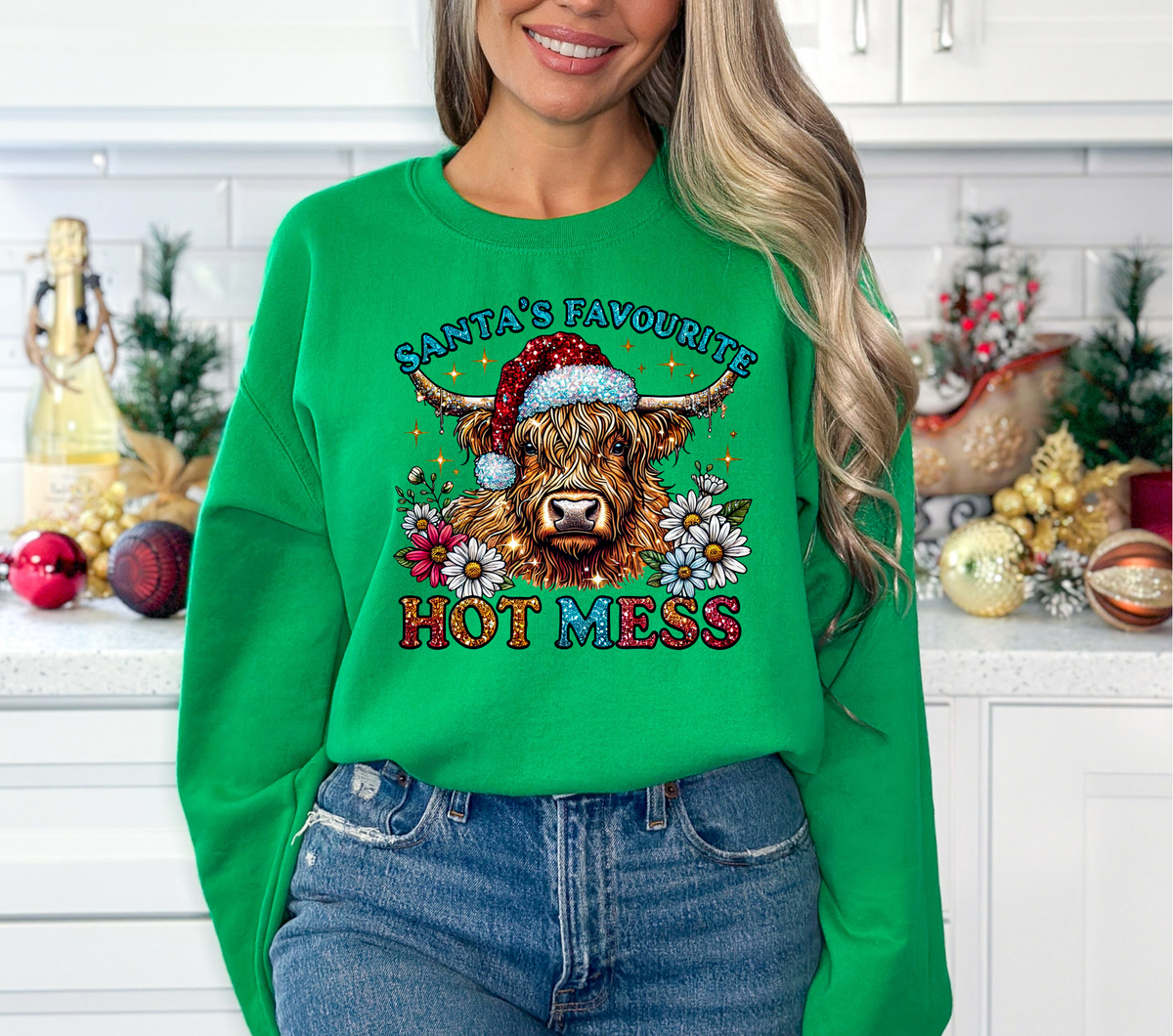 SANTA'S FAVORITE HOT MESS - DTF TRANSFER