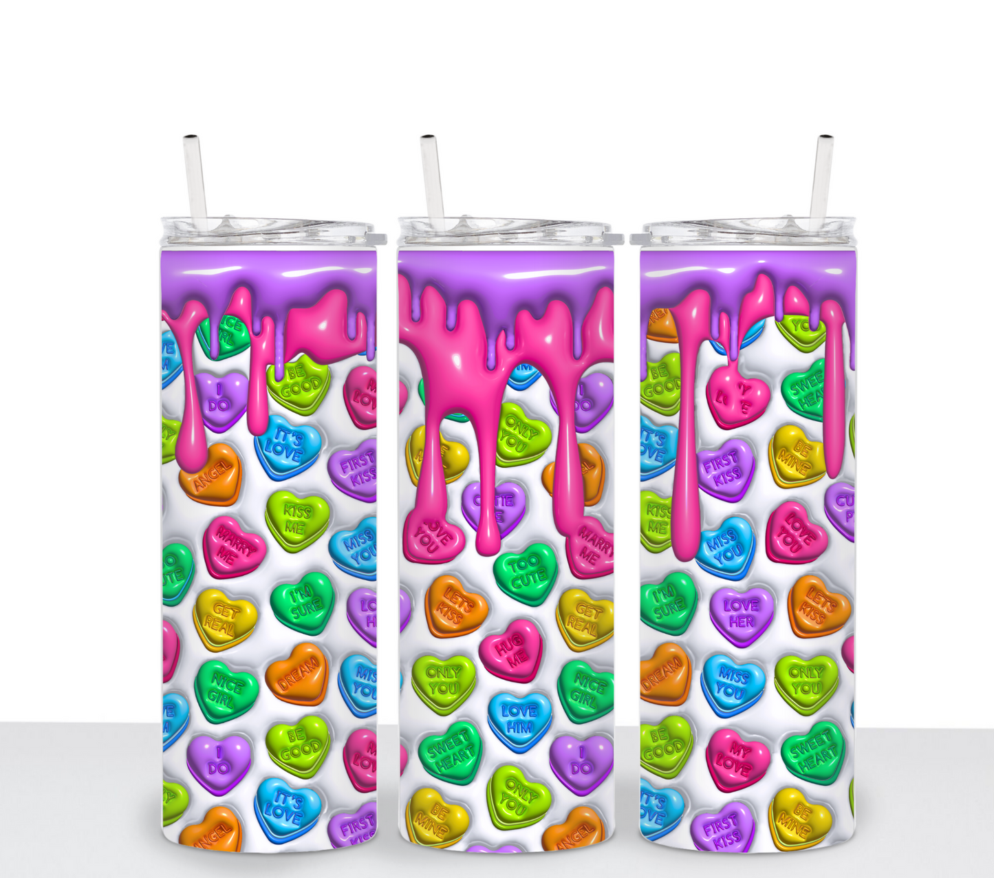 V-day Drip Candy Hearts - Sublimation Transfer