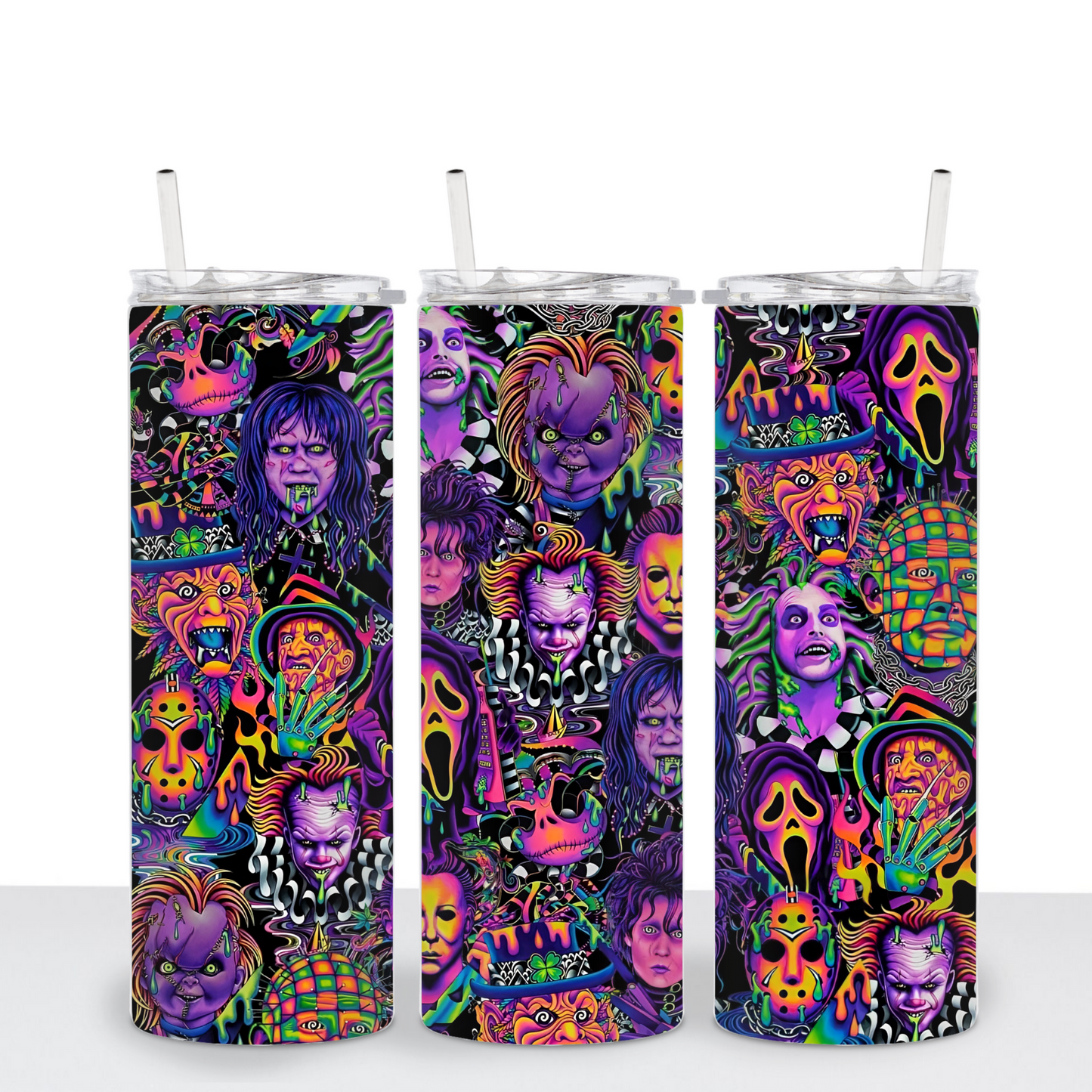Neon Spooky Faces Sublimation Transfer