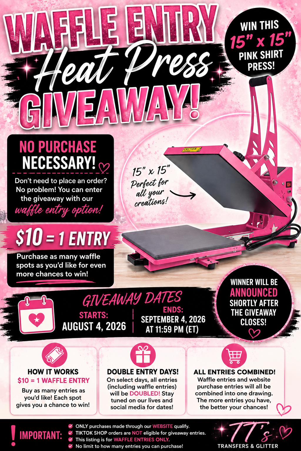 Waffle Entry for 15x15 Heat Press Giveaway