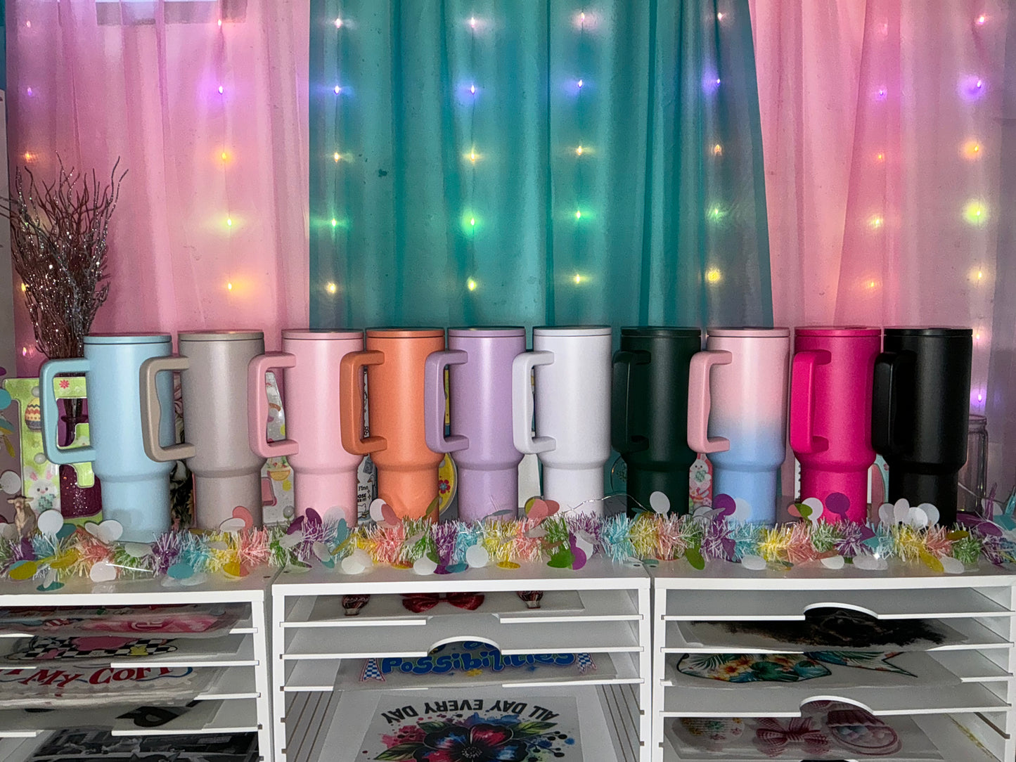 40oz Flat Top Stainless Steel Tumblers