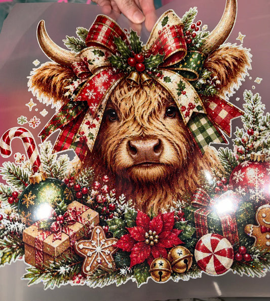 Cow Bow - Glitter Screen Print