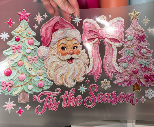 pink tis the season - Glitter Screen Print