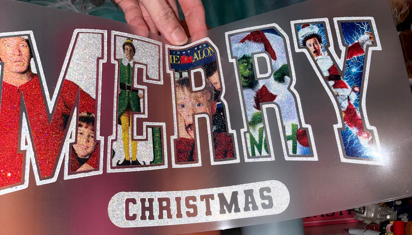 Merry Christmas Characters - Glitter Screen Print