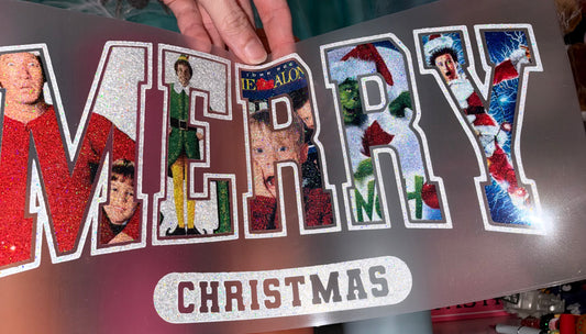 Merry Christmas Characters - Glitter Screen Print