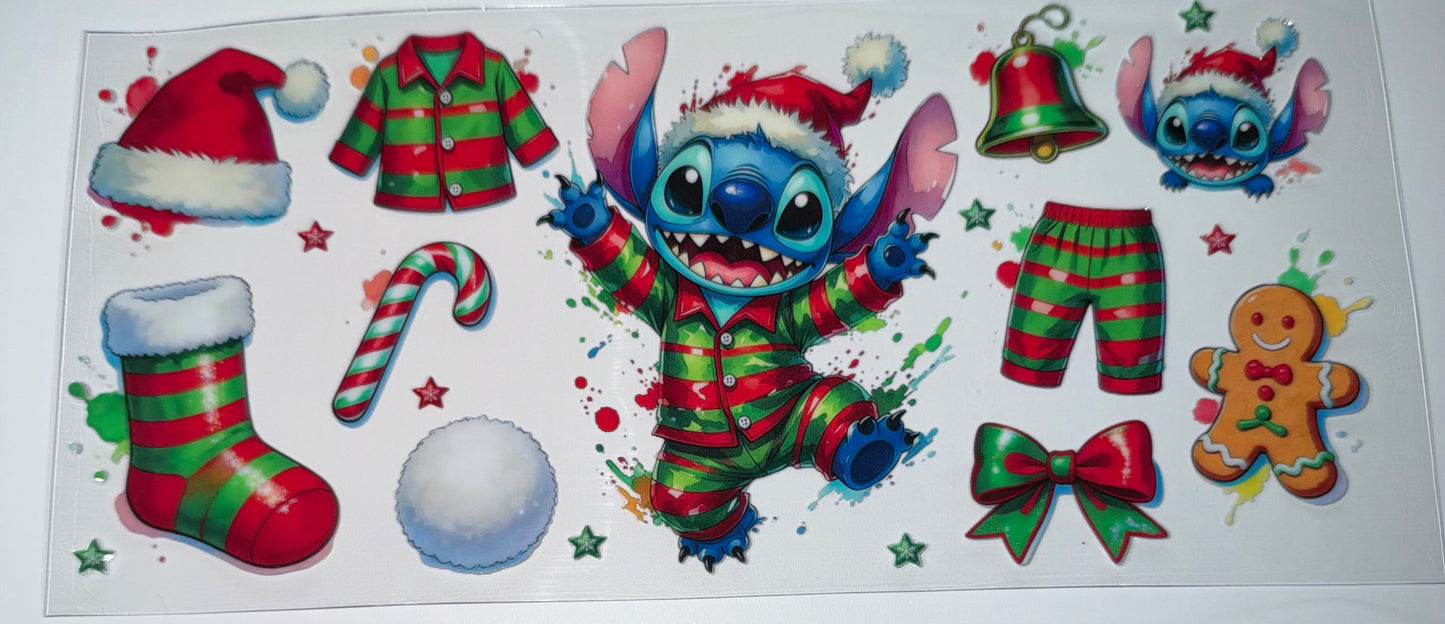 Stripe Elf Blue Guy - 16oz UV DTF Cup Wrap