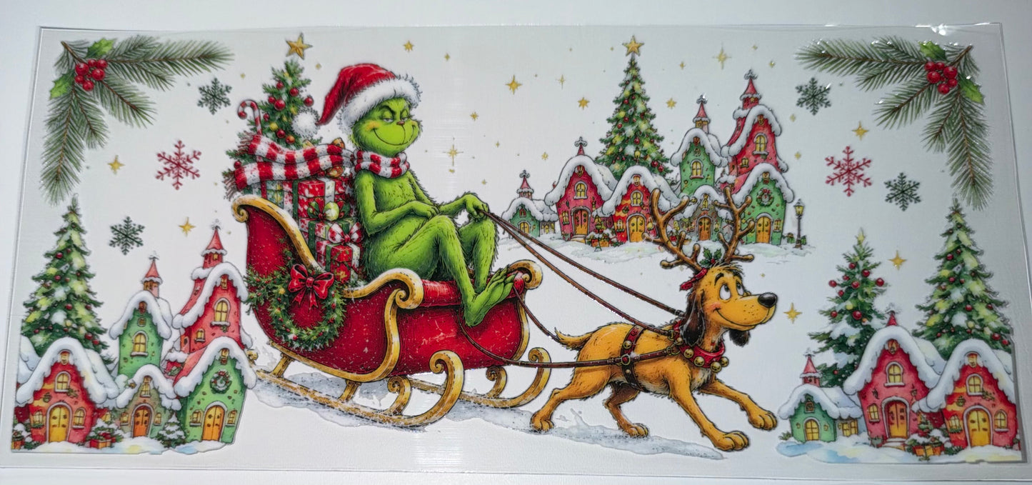 Gman Sleigh Ride - 16oz UV DTF Cup Wrap