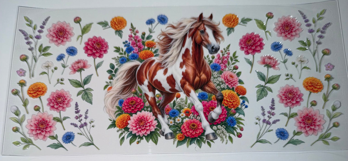 Brown White Horse - 16oz UV DTF Cup Wrap