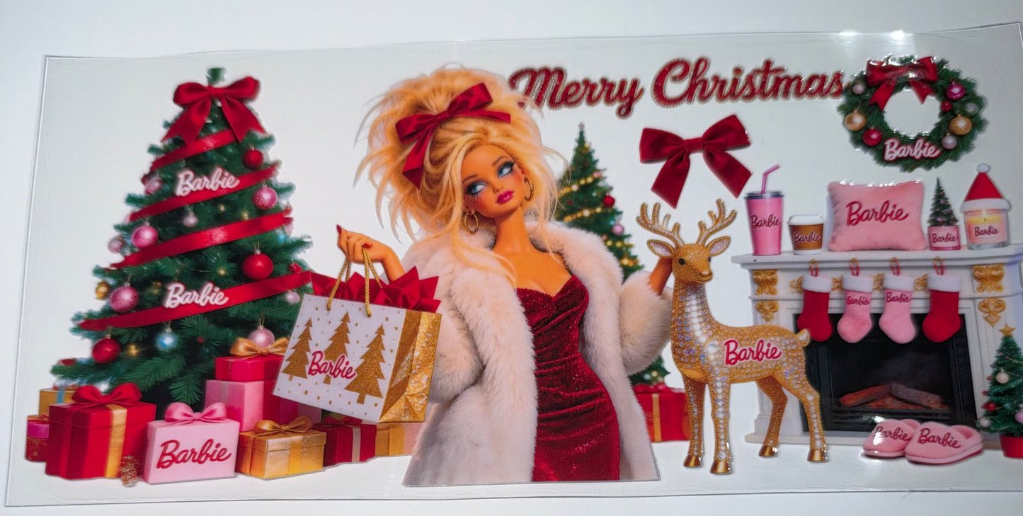 Christmas Doll Reindeer - 16oz UV DTF Cup Wrap