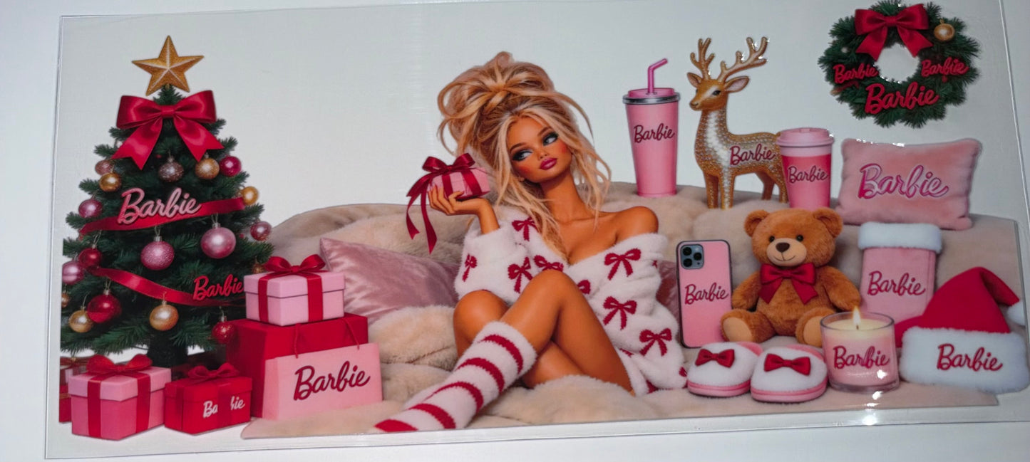 Bows SHirt Doll Christmas - 16oz UV DTF Cup Wrap