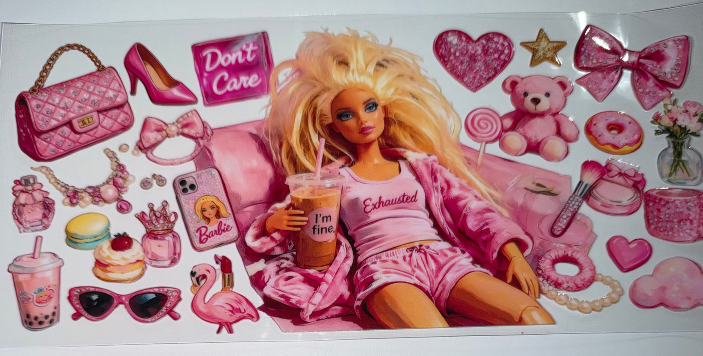 Don't Care Doll - 16oz UV DTF Cup Wrap