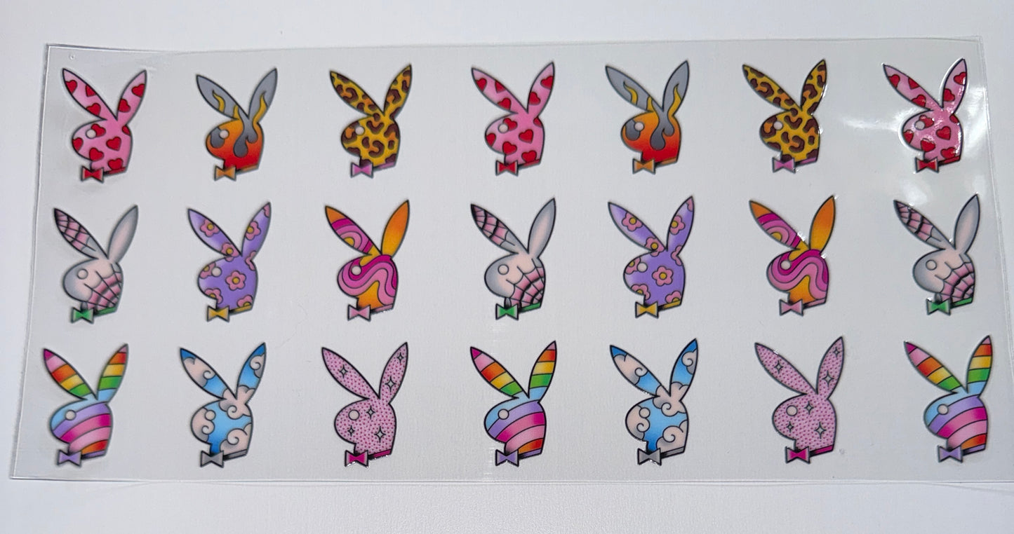 Multi Pattern Bunnies - 16oz Uv DTF Cup Wrap