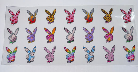 Multi Pattern Bunnies - 16oz Uv DTF Cup Wrap