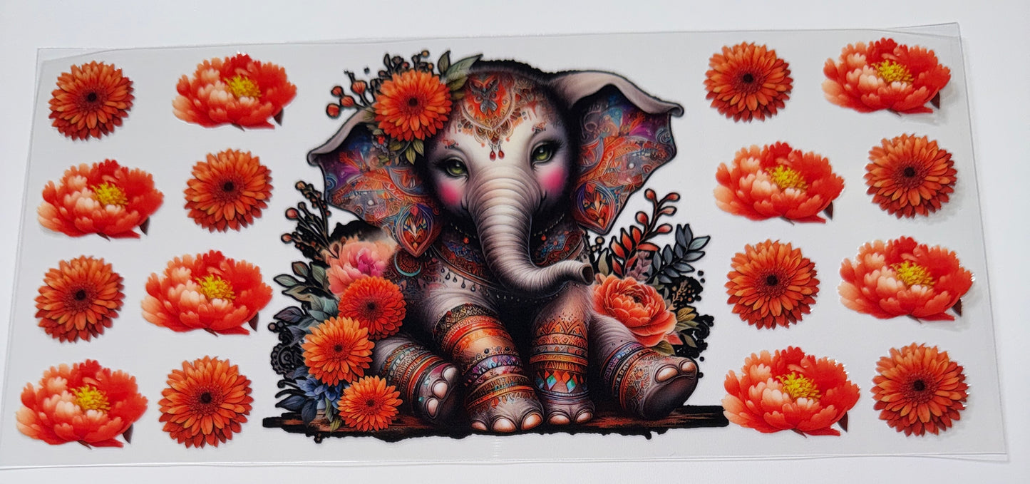 Elephant - 16oz Uv DTF Cup Wrap