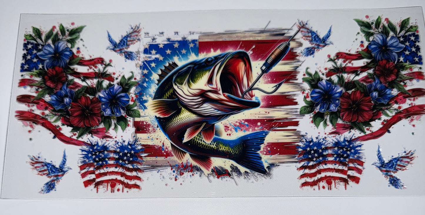 American Fishing - 16oz Uv DTF Cup Wrap