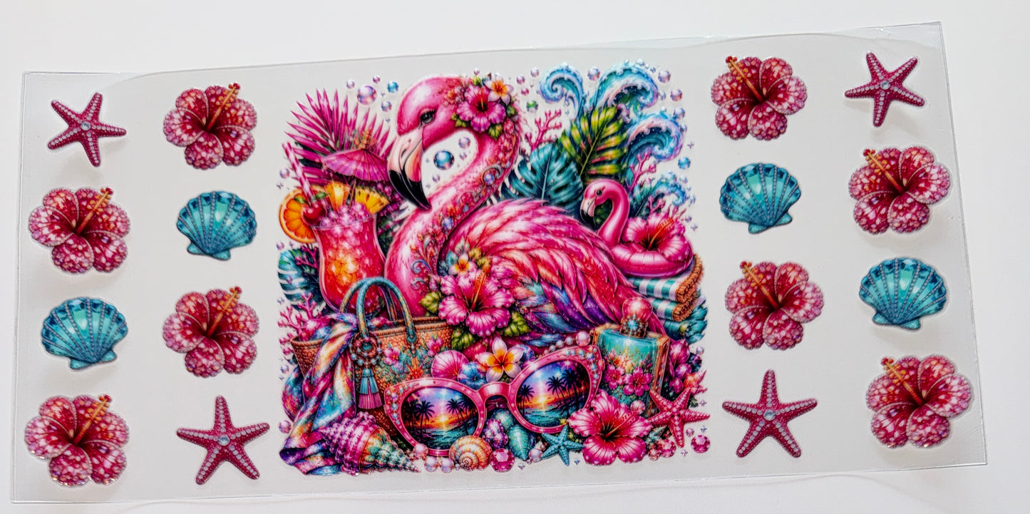 Flamingo - 16oz UV DTF Cup Wrap