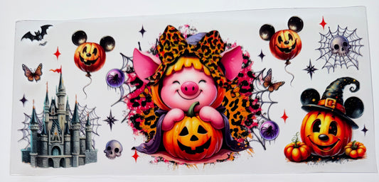 Pumpkin Piggy - 16oz UV DTF Cup Wrap