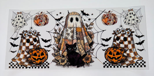 Patchwork Ghost - 16oz UV DTF Cup Wrap