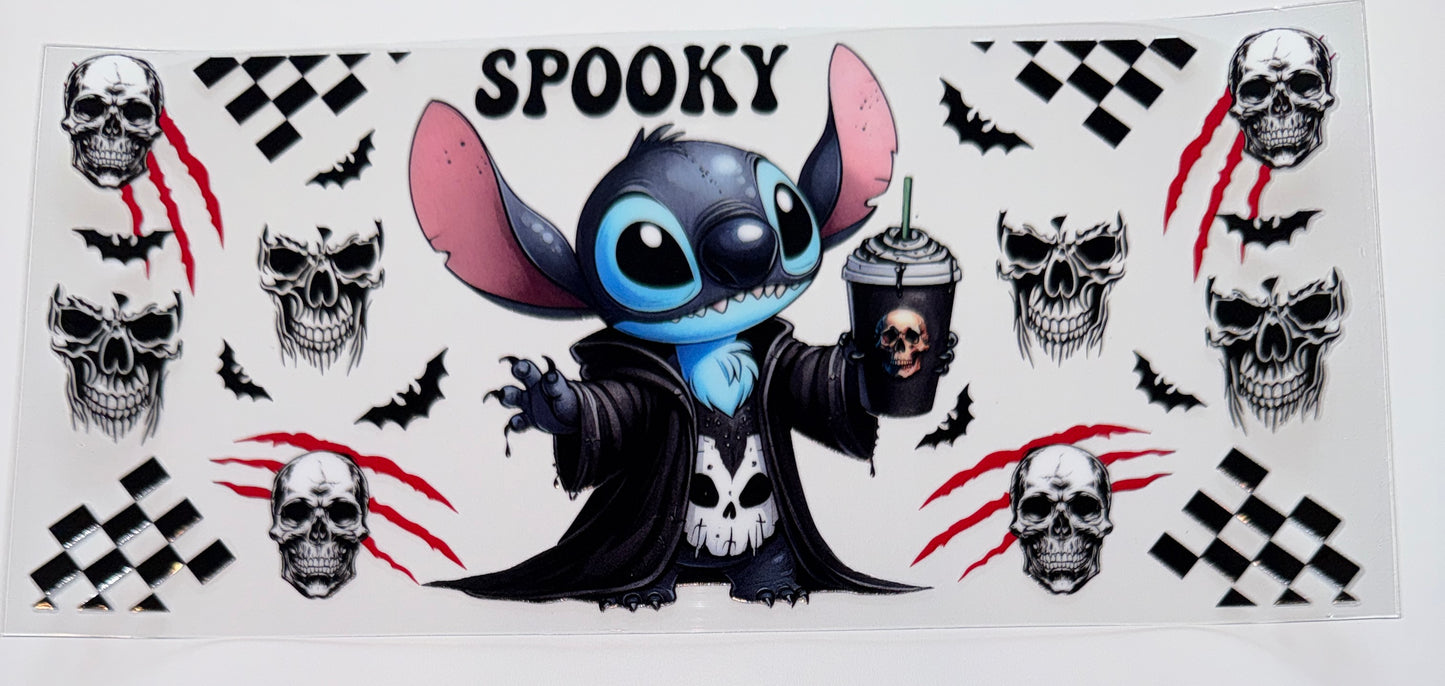 Blue Guy Spooky - 16oz UV DTF Cup Wrap