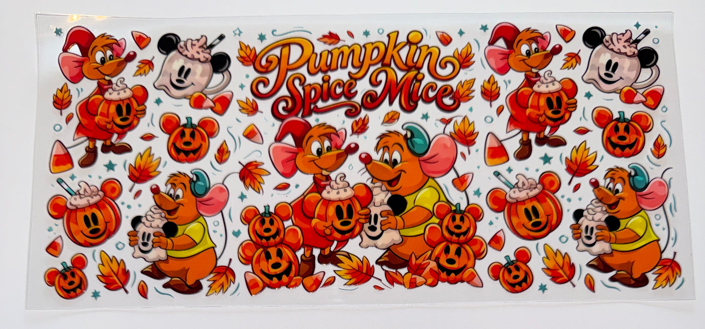 Pumpkin Spice Mice - 16oz UV DTF Cup Wrap