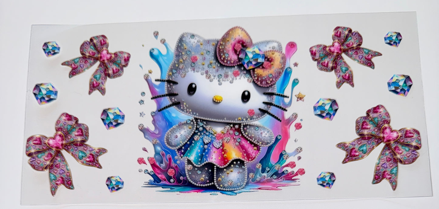 Kitty Splash - 16oz UV DTF Cup Wrap