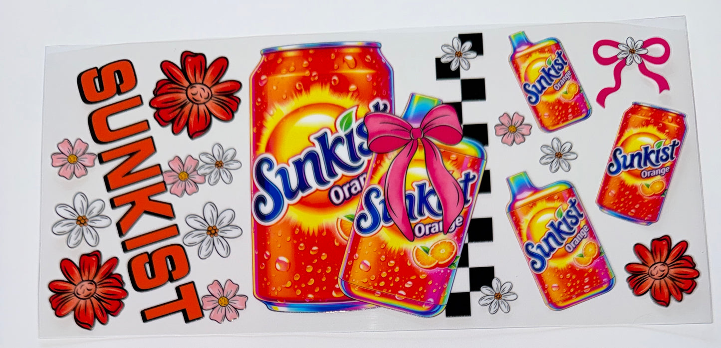 Orange Pop - 16oz UV DTF Cup Wrap