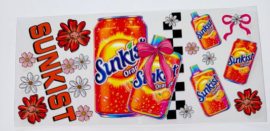 Orange Pop - 16oz UV DTF Cup Wrap