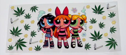 Puff Smoking Girls - 16oz UV DTF Cup Wrap