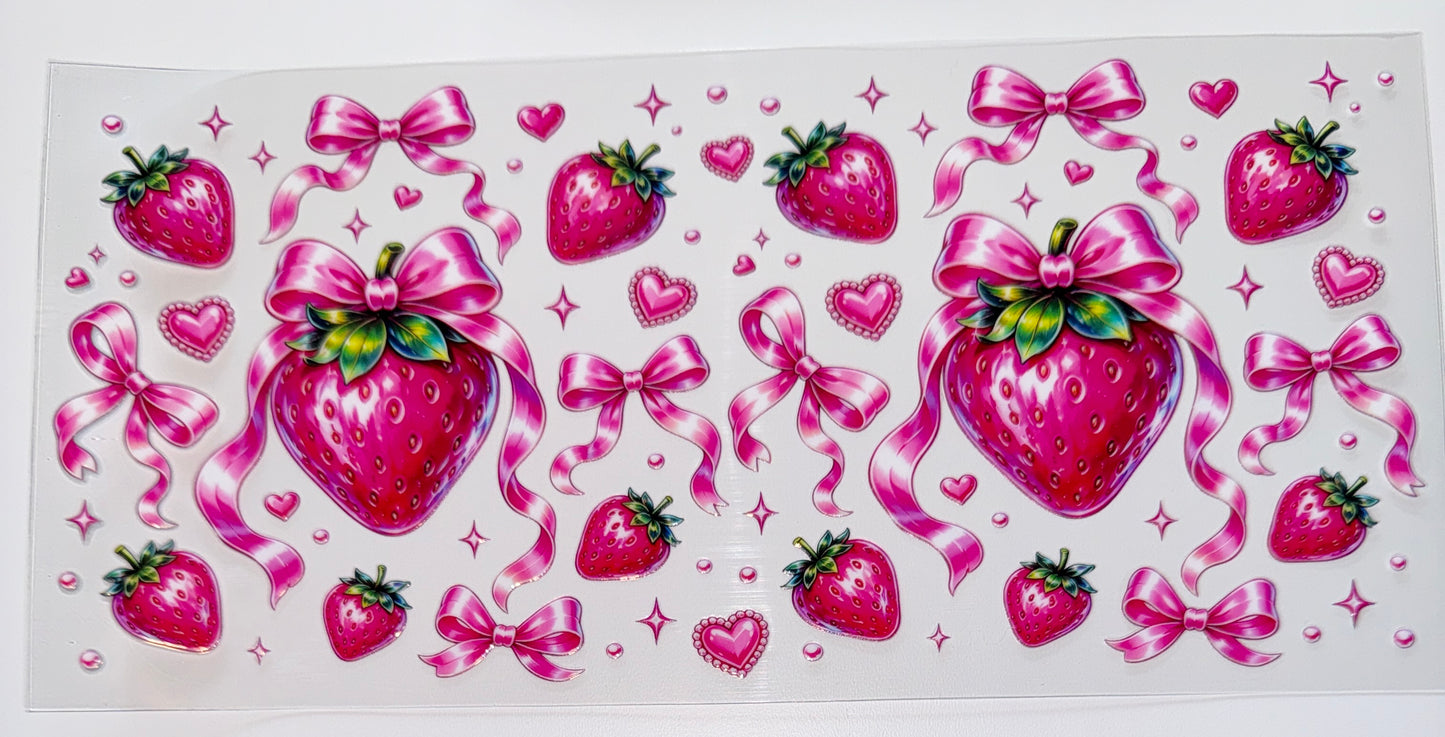 Strawberry - 16oz UV DTF Cup Wrap