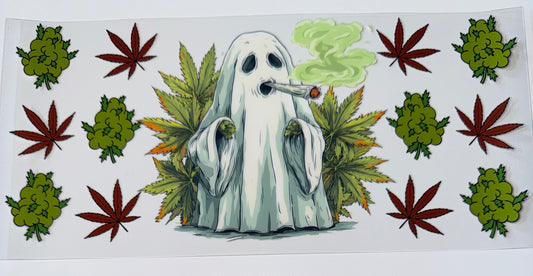 Pot Leaf Ghost - 16oz UV DTF Cup Wraps
