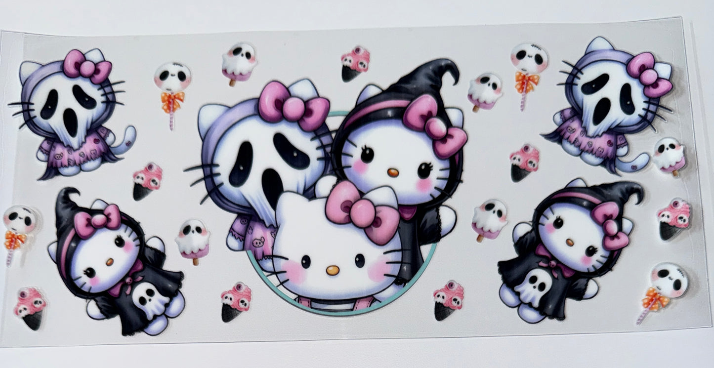 Kitty Ghost - 16oz UV DTF Cup Wraps