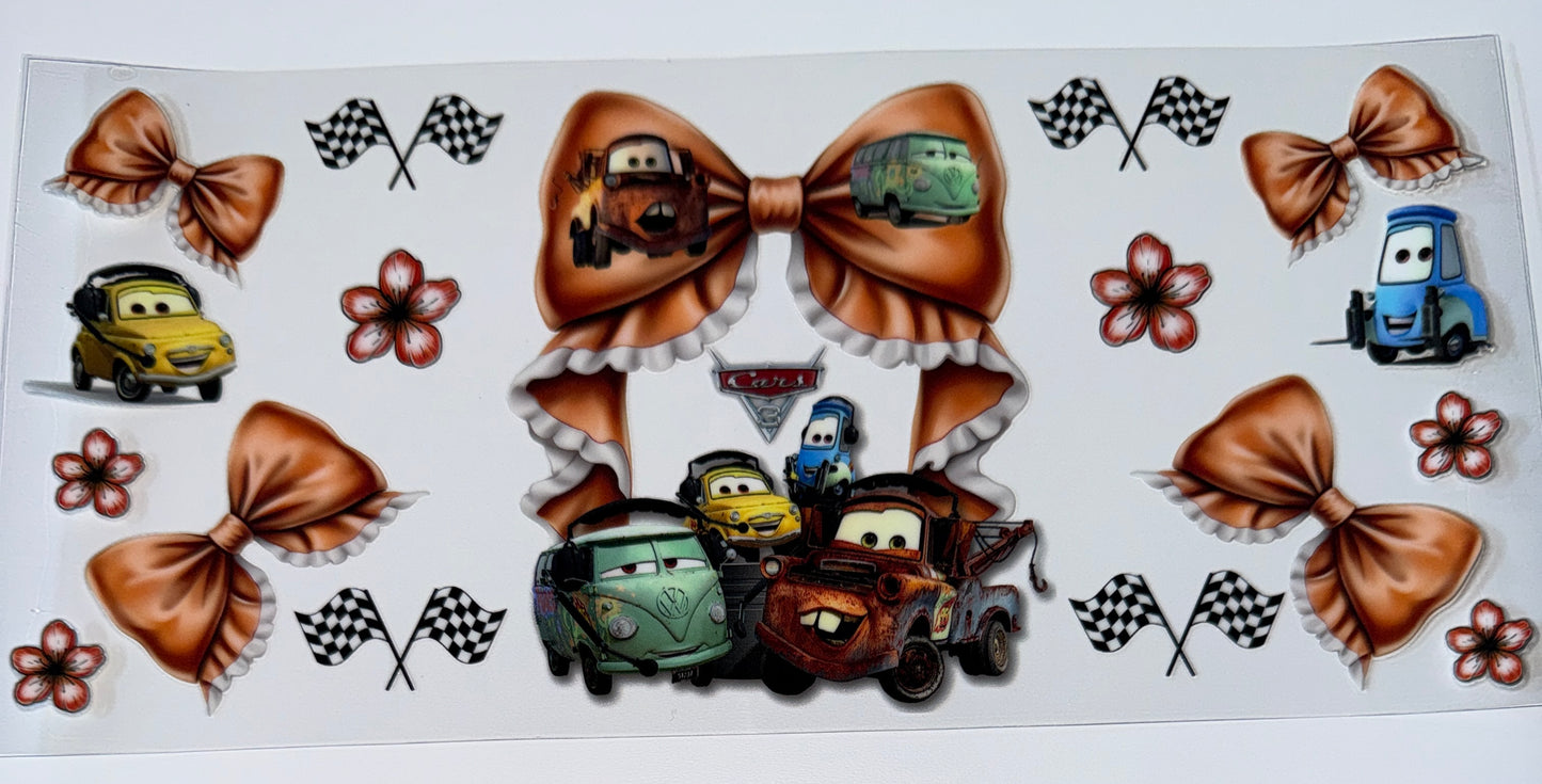 Tow Truck Friends Bow - 16oz UV DTF Cup Wraps