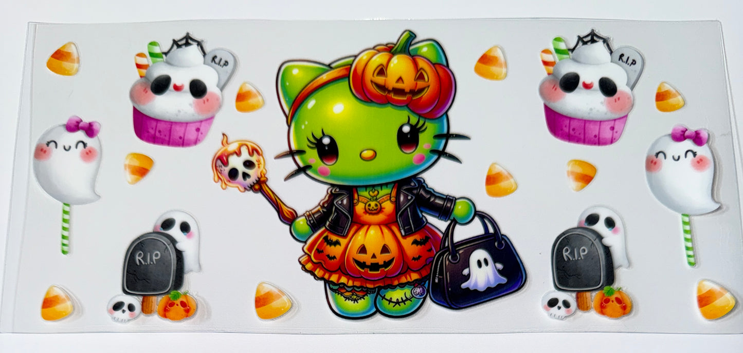 Zombie Kitty - 16oz UV DTF Cup Wraps
