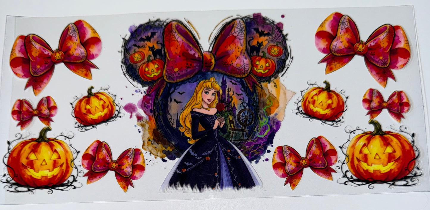 Blonde Head Princess Halloween - 16oz UV DTF Cup Wraps