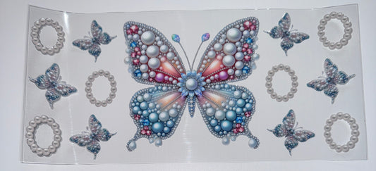 Pearl Butterfly - 16oz UV DTF Cup Wrap