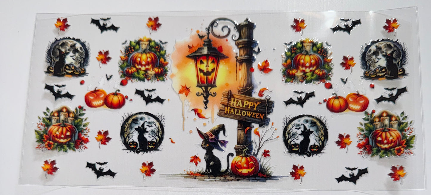 Happy Halloween Lantern - 16oz UV DTF Cup Wrap