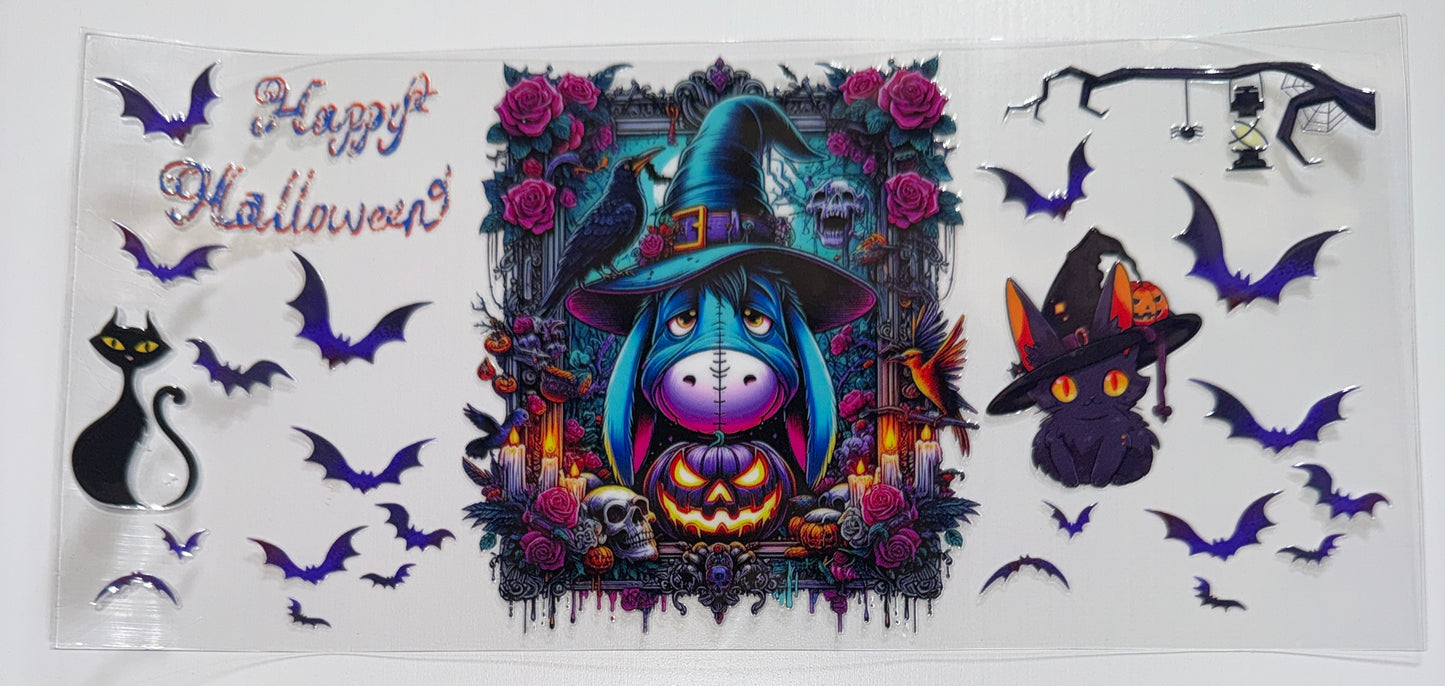 Halloween Blue Dino - 16oz UV DTF Cup Wrap