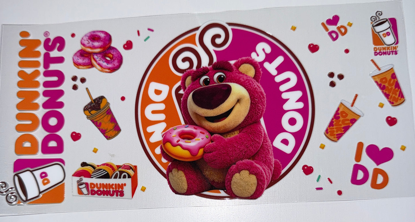 Pink Bear Donut - 16oz UV DTF Cup Wrap