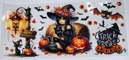 Witch and Kitty - 16oz UV DTF Cup Wrap