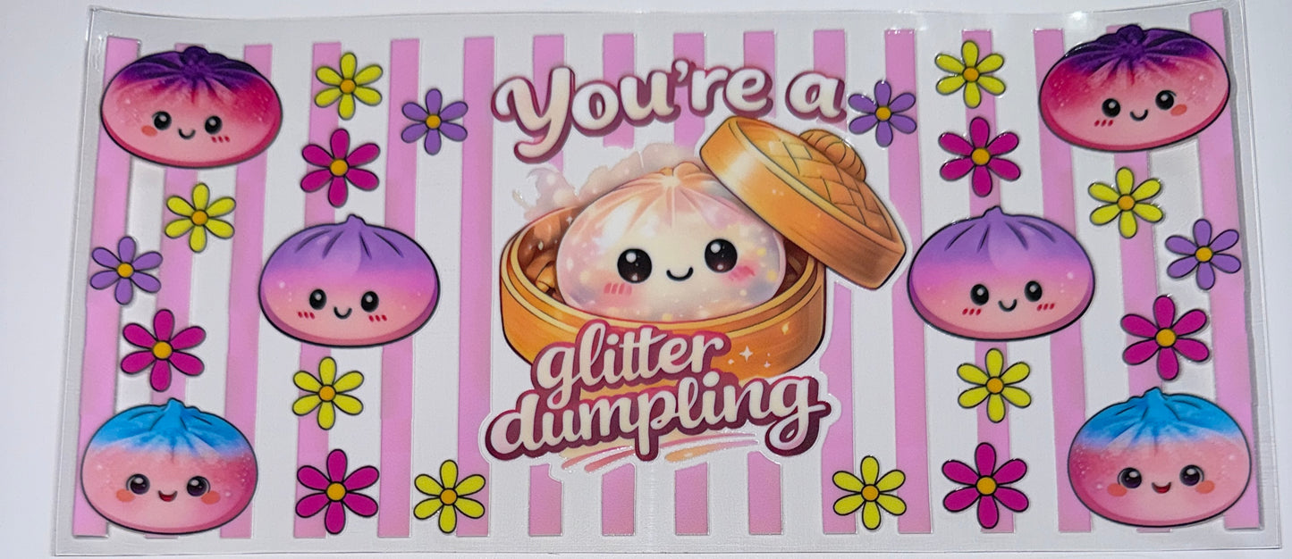 Pink Glitter Dumpling - 16oz UV DTF Cup Wrap