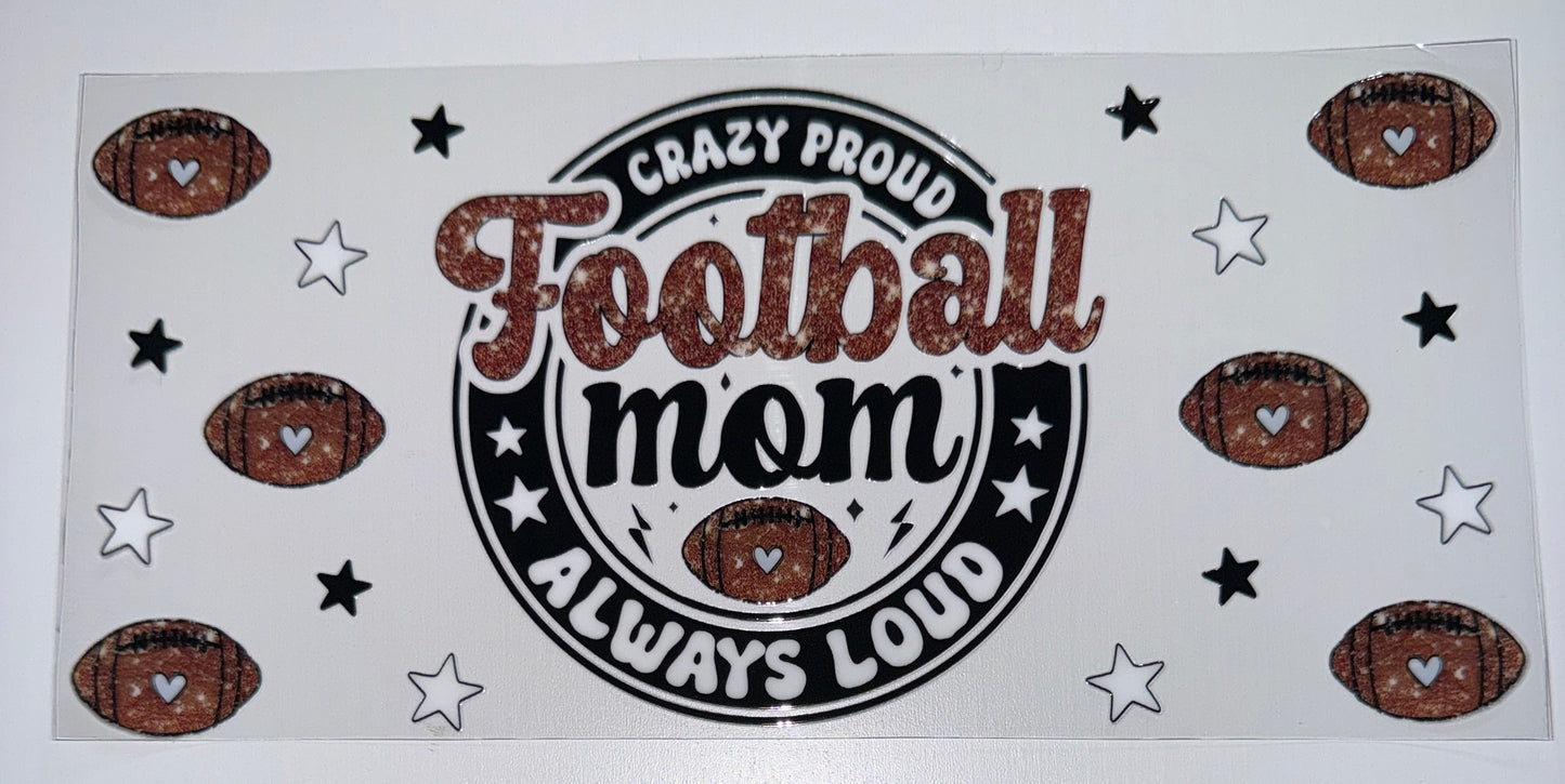 Football Mom - 16oz UV DTF Cup Wrap
