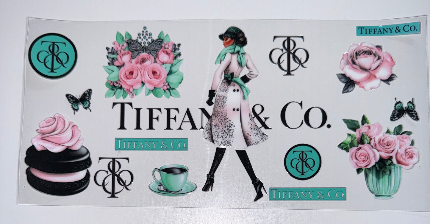 White Jacket Luxury Tiff - 16oz UV DTF Cup Wrap