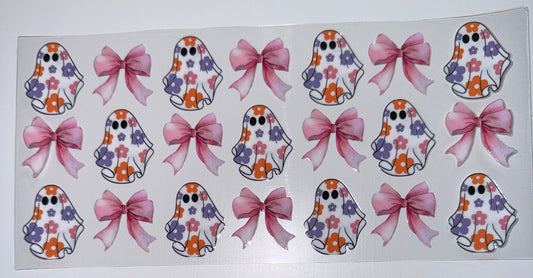 Ghost Flower Bow - 16oz UV DTF Cup Wrap