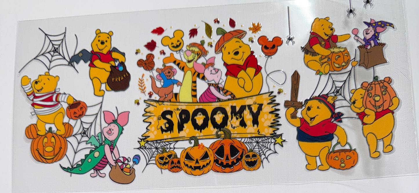 Spooky Yellow Bear - 16oz UV DTF Cup Wrap