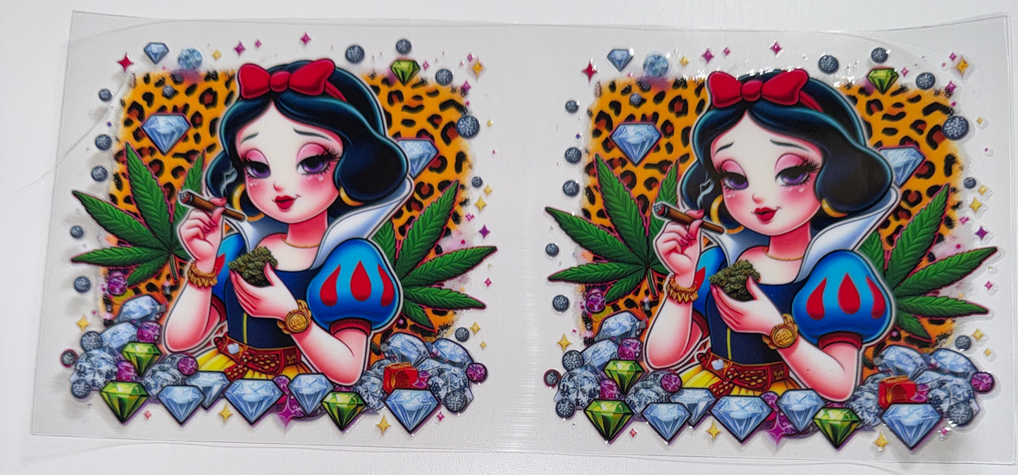 Smoking Sleepy Princess - 16oz UV DTF Cup Wrap