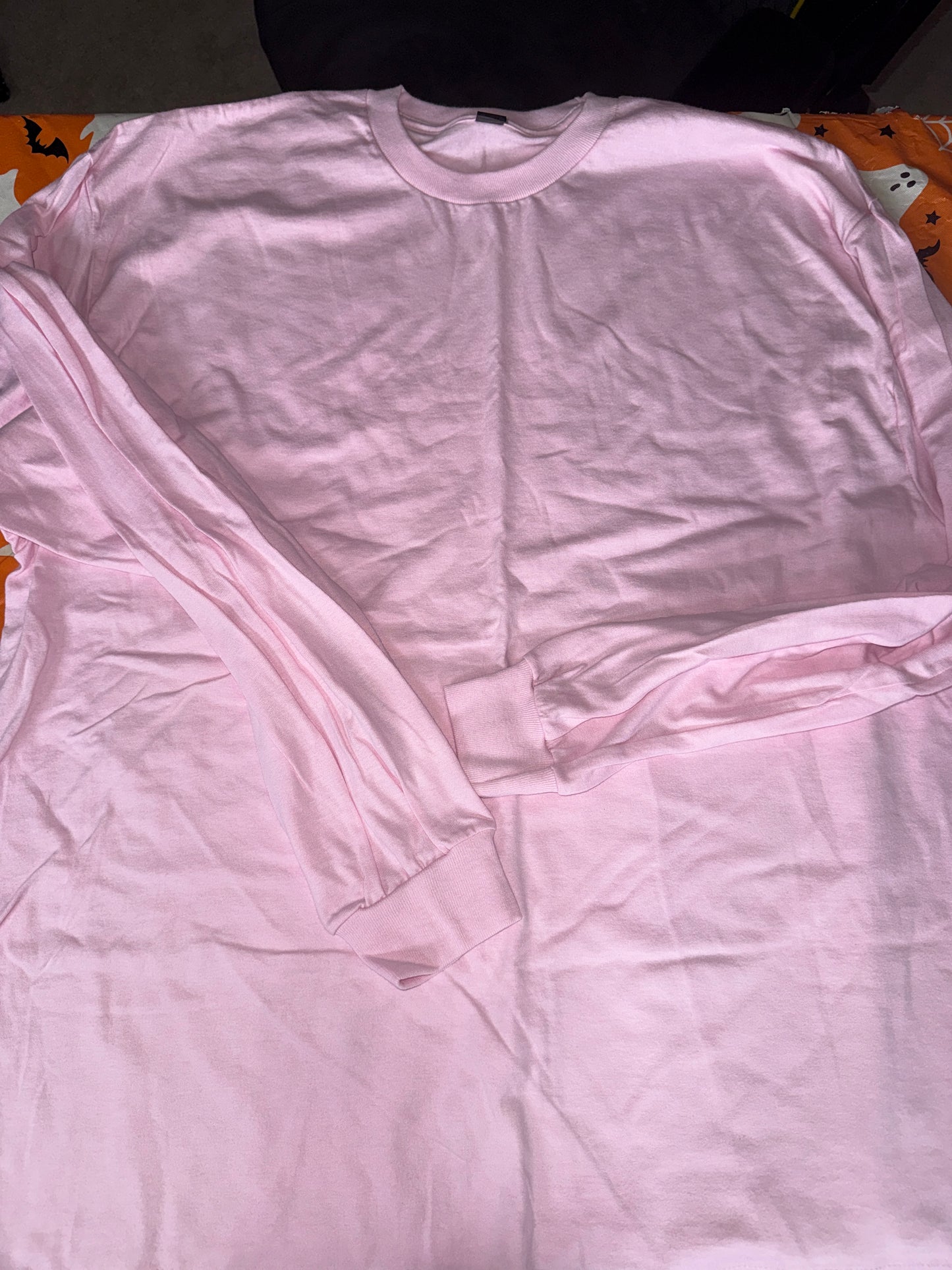 LIGHT PINK GILDAN Long Sleeve MEDIUM - ADD DESIGN