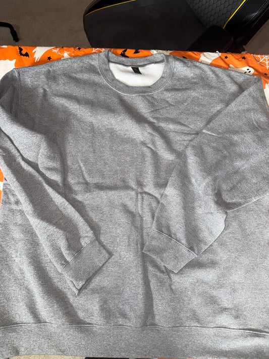 X-LARGE Grey Gildan Crewneck - ADD DESIGN