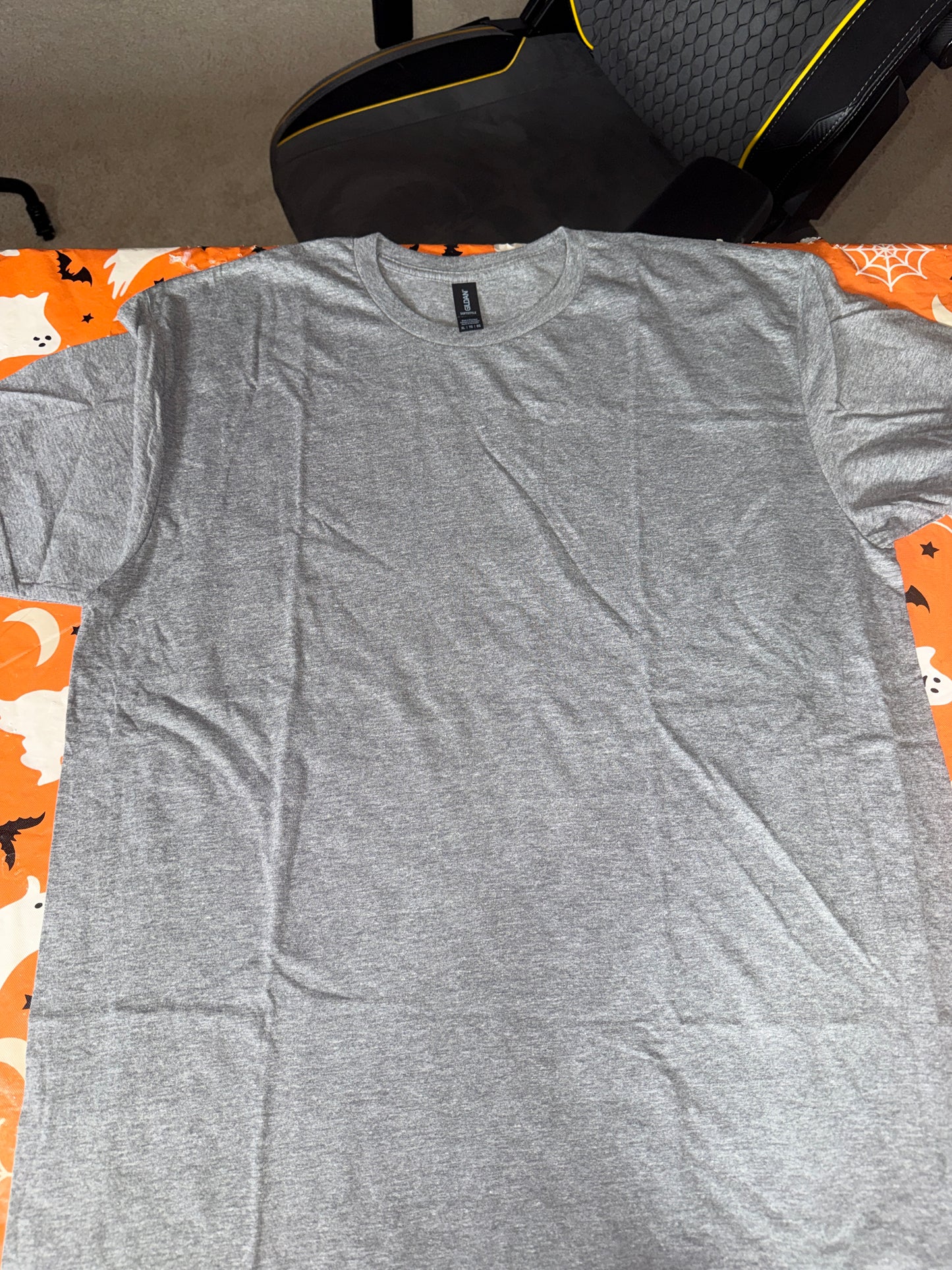 X-LARGE Gildan Softstyle Light Gray T-shirt - ADD DESIGN