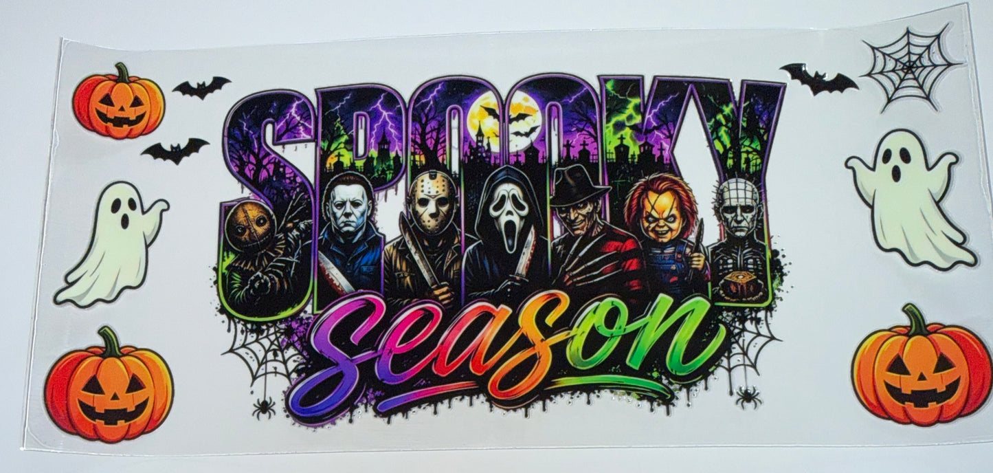 Neon Faces Spooky Season - 16oz UV DTF Cup Wraps