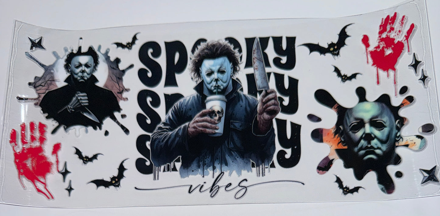 Spooky Vibes Myers - 16oz UV DTF Cup Wraps